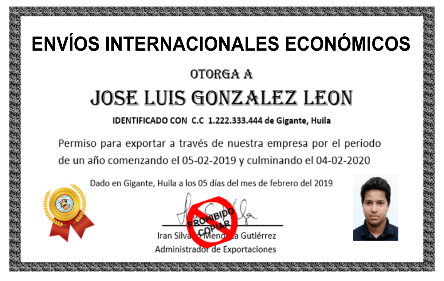 PERMISO DE EXPORTACIÓN.